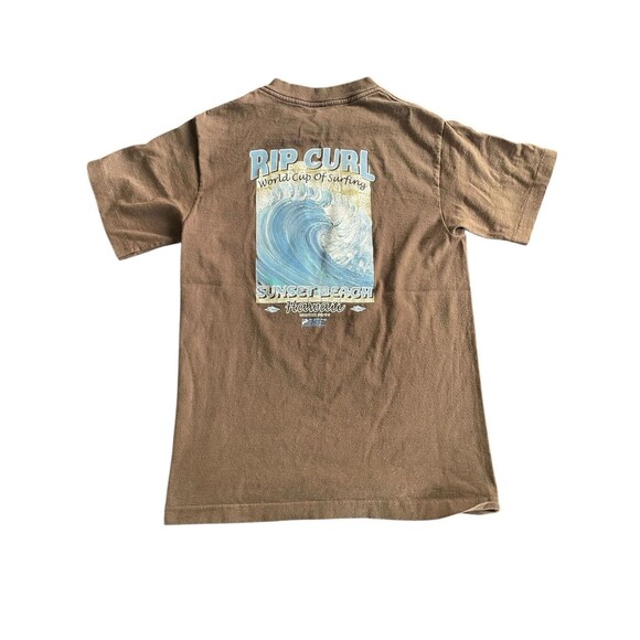 Vintage Y2K Rip Curl Surf Rare Big Logo Beach‎ Skateboarding T-Shirt Brown Small - Picture 4 of 11